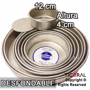 TORTERA ALUMINIO ALTURA 4cm DESFONDABLE N.12 (H) x 1